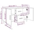 Miniatyrbillede 7 af 9: vidaXL skænk 100x36x60 cm konstrueret træ sort