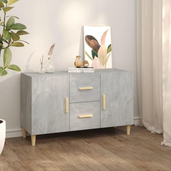 vidaXL skænk 100x36x60 cm konstrueret træ betongrå