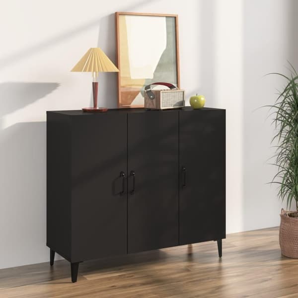 vidaXL Senkki musta 90x34x80 cm tekninen puu