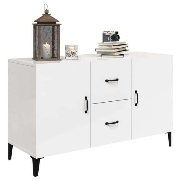vidaXL skænk 100x36x60 cm konstrueret træ hvid højglans