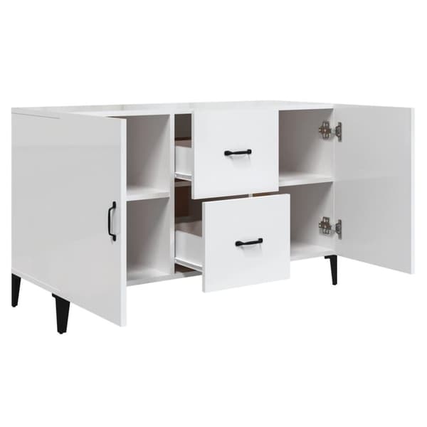 vidaXL skænk 100x36x60 cm konstrueret træ hvid højglans