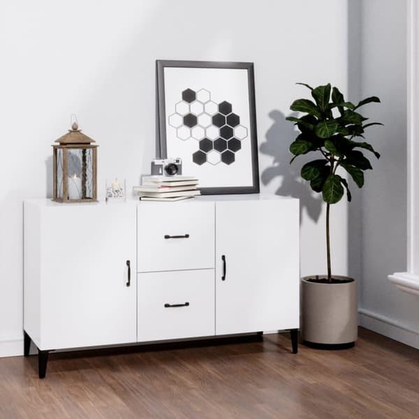vidaXL skænk 100x36x60 cm konstrueret træ hvid højglans