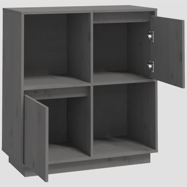 vidaXL Senkki harmaa 74x35x80 cm täysi mänty