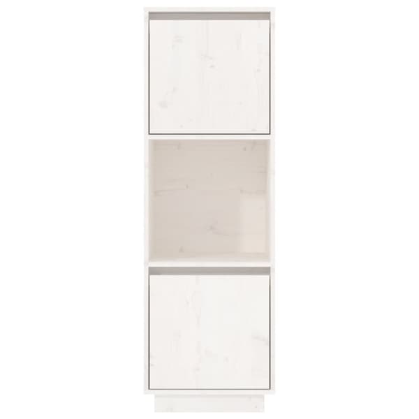 vidaXL højskab 38x35x117 cm massivt fyrretræ hvid