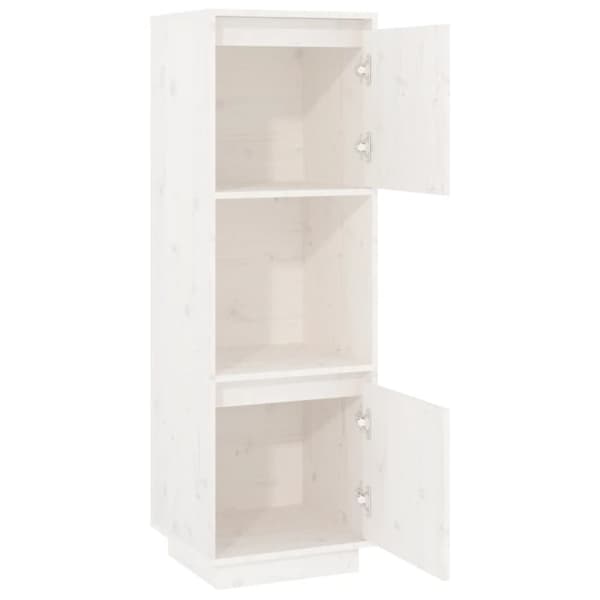 vidaXL højskab 38x35x117 cm massivt fyrretræ hvid