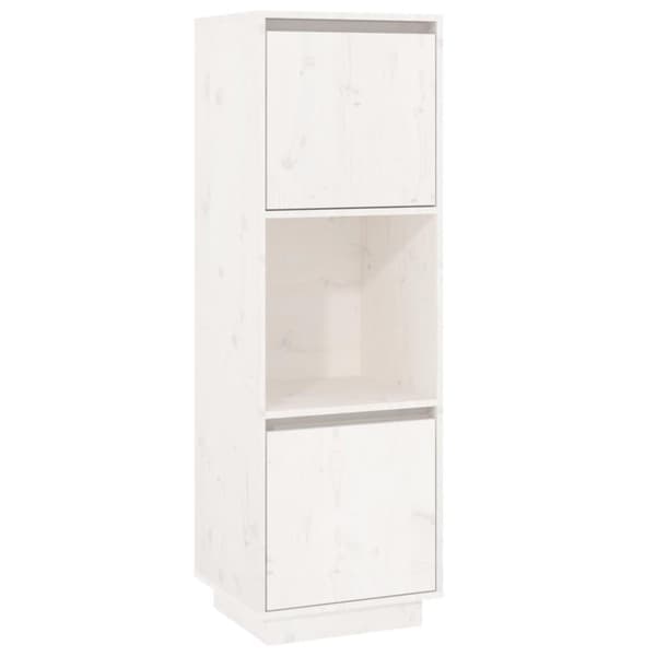 vidaXL højskab 38x35x117 cm massivt fyrretræ hvid