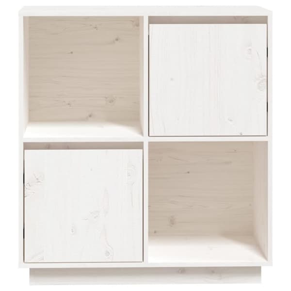 vidaXL skænk74x35x80 cm massivt fyrretræ hvid