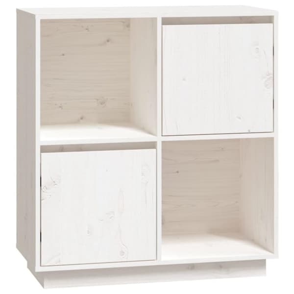 vidaXL skænk74x35x80 cm massivt fyrretræ hvid