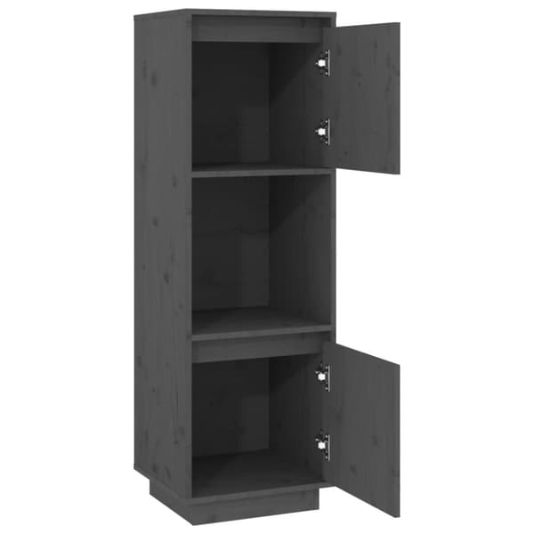 vidaXL skænk 38x35x117 cm massivt fyrretræ grå