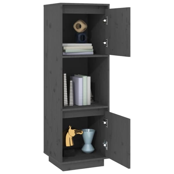 vidaXL skænk 38x35x117 cm massivt fyrretræ grå