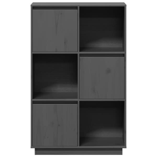 vidaXL højskab 74x35x117 cm massivt fyrretræ grå