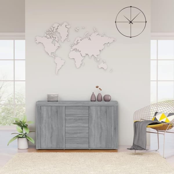 vidaXL skænk 120x36x69 cm konstrueret træ grå sonoma-eg