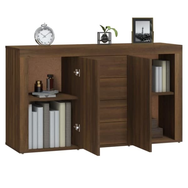 vidaXL skænk 120x36x69 cm konstrueret træ brun egetræsfarve