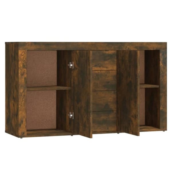 vidaXL skænk 120x36x69 cm konstrueret træ røget egetræsfarve