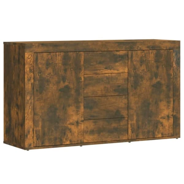 vidaXL skænk 120x36x69 cm konstrueret træ røget egetræsfarve