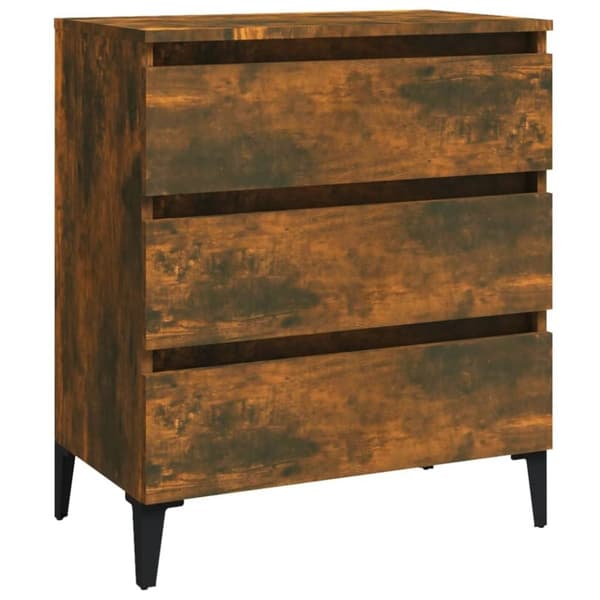 vidaXL skænk 60x35x69 cm konstrueret træ røget egetræsfarve