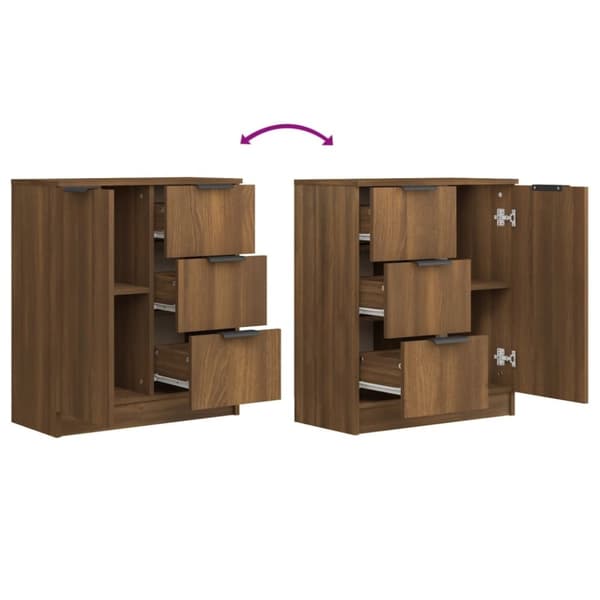 vidaXL Senkki ruskea tammi 60x30x70 cm tekninen puu