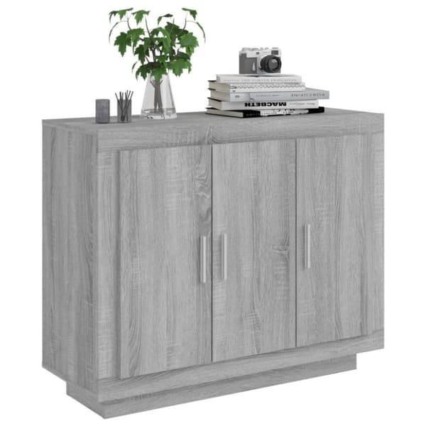 vidaXL skænk 92x35x75 cm konstrueret træ grå sonoma-eg