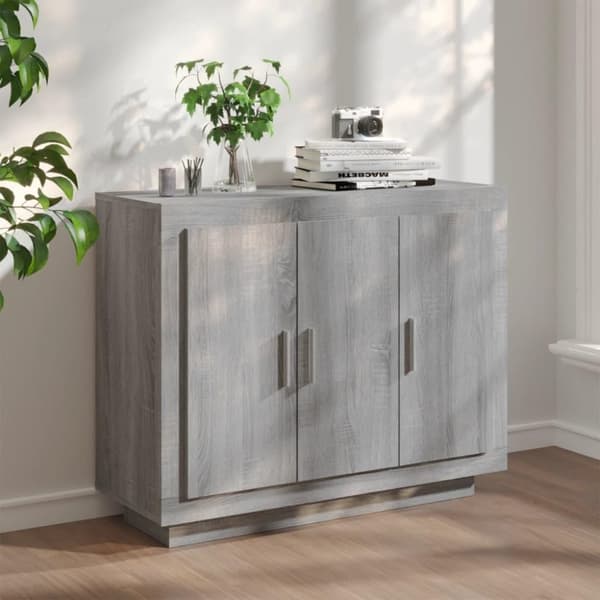 vidaXL skænk 92x35x75 cm konstrueret træ grå sonoma-eg