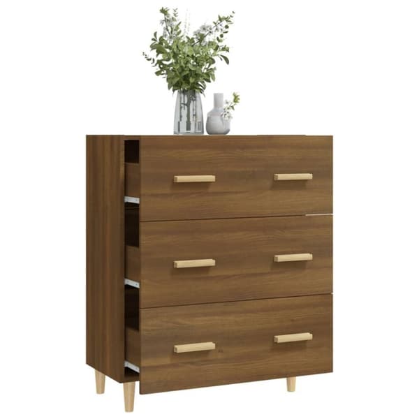 vidaXL skænk 70x34x90 cm konstrueret træ brun egetræsfarve