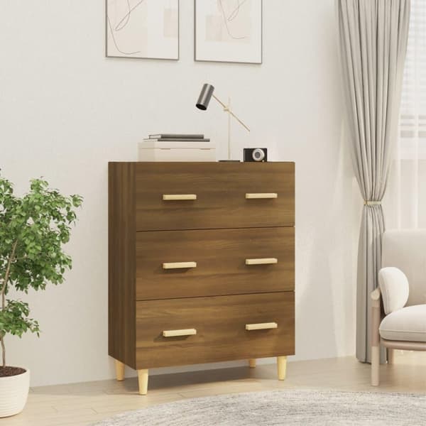 vidaXL skænk 70x34x90 cm konstrueret træ brun egetræsfarve