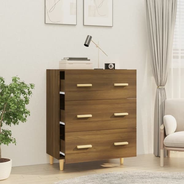 vidaXL skænk 70x34x90 cm konstrueret træ brun egetræsfarve