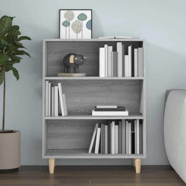 vidaXL skænk 69,5x32,5x90 cm konstrueret træ grå sonoma-eg