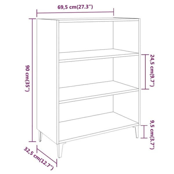 vidaXL Senkki savutammi 69,5x32,5x90 cm tekninen puu
