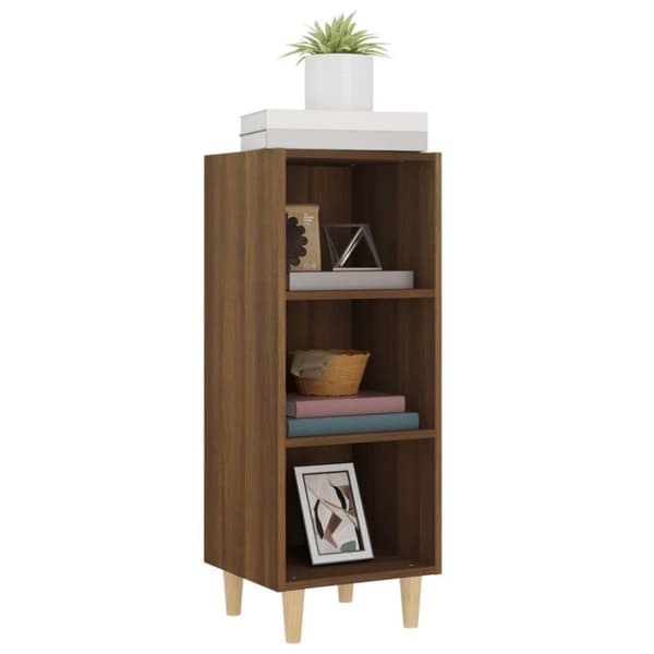 vidaXL skænk 34,5x32,5x90 cm konstrueret træ brun egetræsfarve