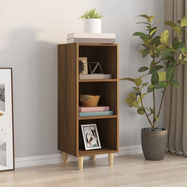 vidaXL skænk 34,5x32,5x90 cm konstrueret træ brun egetræsfarve