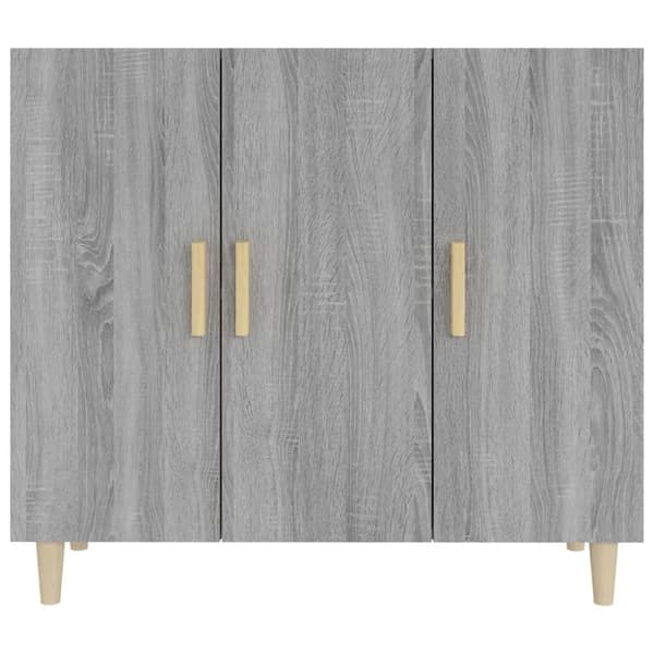 vidaXL skab 90x34x80 cm konstrueret træ grå sonoma-eg