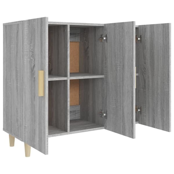 vidaXL skab 90x34x80 cm konstrueret træ grå sonoma-eg