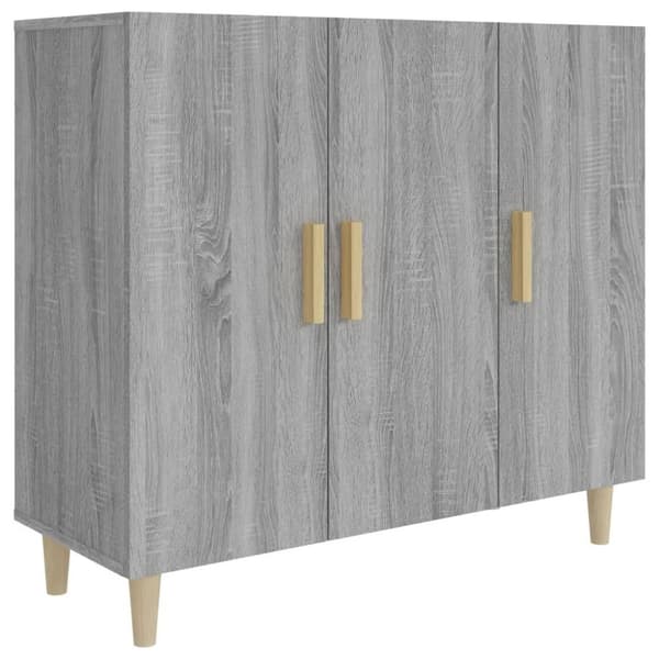 vidaXL skab 90x34x80 cm konstrueret træ grå sonoma-eg