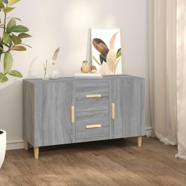 vidaXL skænk 100x36x60 cm konstrueret træ grå sonoma-eg