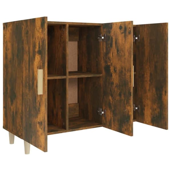 vidaXL skab 90x34x80 cm konstrueret træ røget egetræsfarve