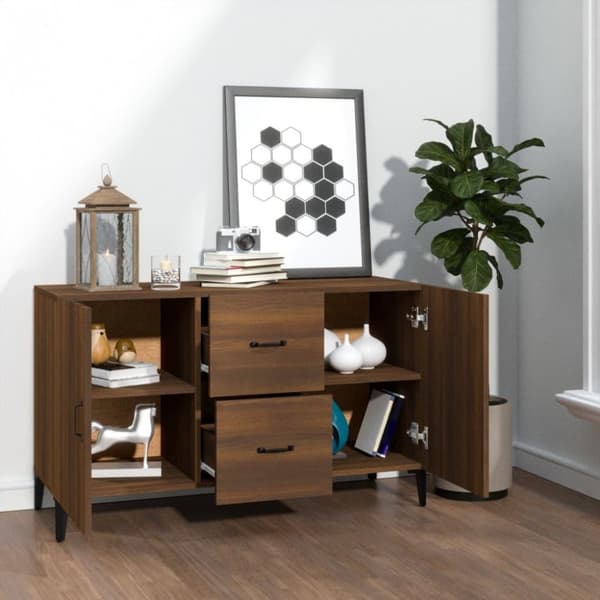 vidaXL skænk 100x36x60 cm konstrueret træ brun egetræsfarve
