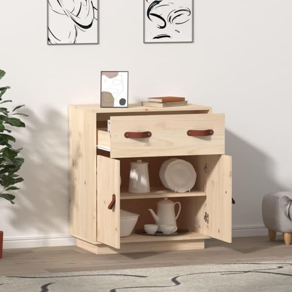 vidaXL skænk 65,5x40x75 cm massivt fyrretræ