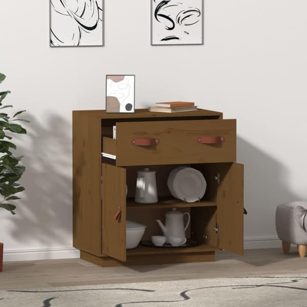 vidaXL Senkki hunajanruskea 65,5x40x75 cm täysi mänty