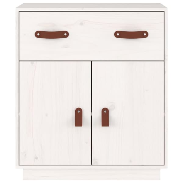 vidaXL skænk 65,5x40x75 cm massivt fyrretræ hvid