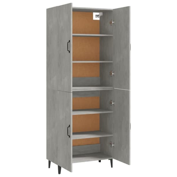 vidaXL højskab 70x34x180 cm konstrueret træ betongrå