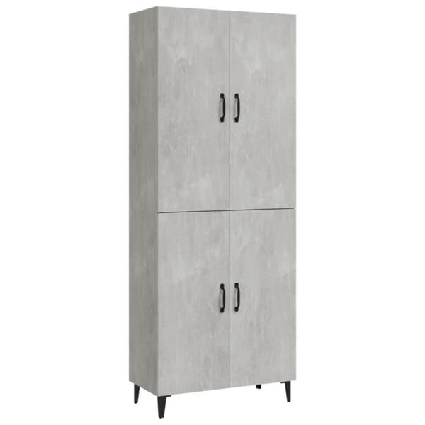 vidaXL højskab 70x34x180 cm konstrueret træ betongrå