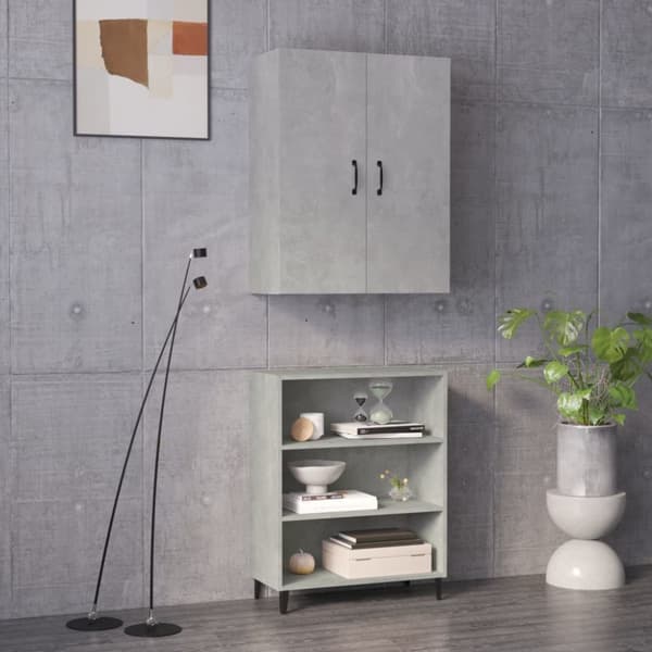 vidaXL højskab 69,5x32,5x180 cm konstrueret træ betongrå