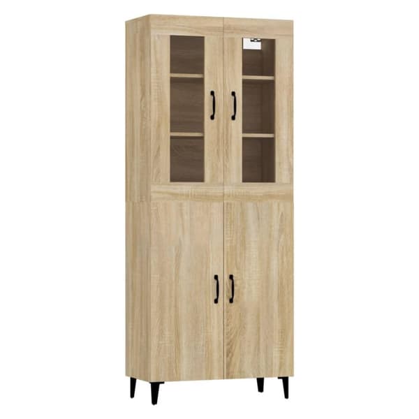 vidaXL højskab 69,5x34x180 cm konstrueret træ sonoma-eg