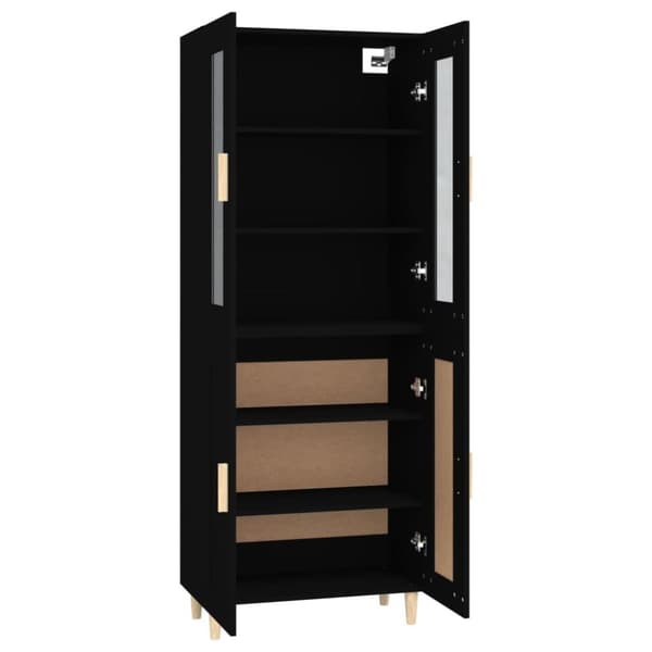 vidaXL højskab 69,5x34x180 cm konstrueret træ sort
