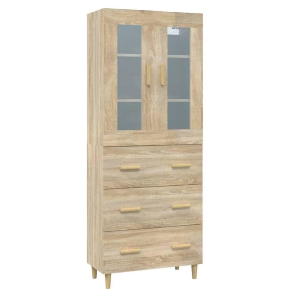 vidaXL Kaappi Sonoma tammi 69,5x34x180 cm tekninen puu