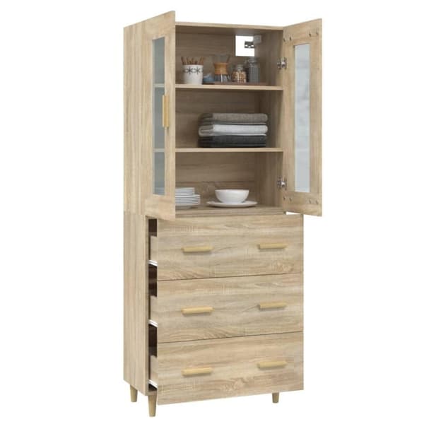 vidaXL Kaappi Sonoma tammi 69,5x34x180 cm tekninen puu