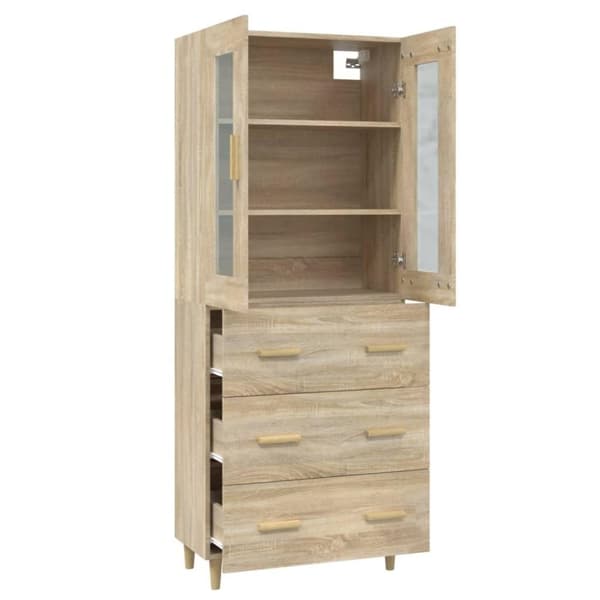 vidaXL Kaappi Sonoma tammi 69,5x34x180 cm tekninen puu