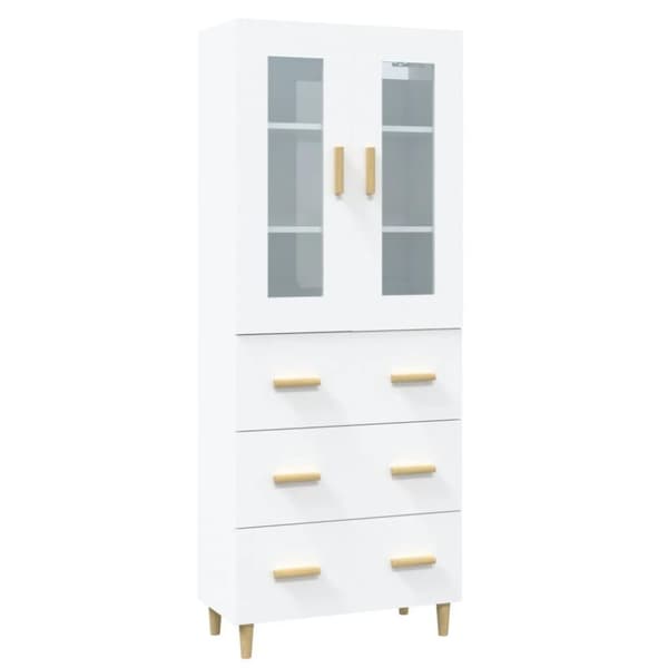 vidaXL højskab 69,5x34x180 cm konstrueret træ hvid