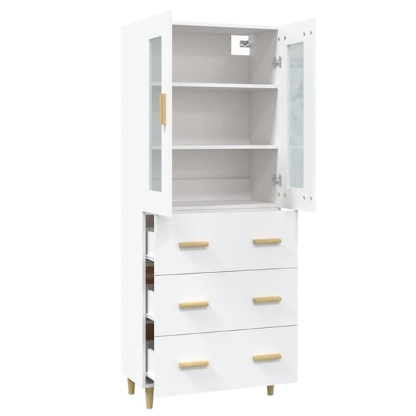 vidaXL højskab 69,5x34x180 cm konstrueret træ hvid