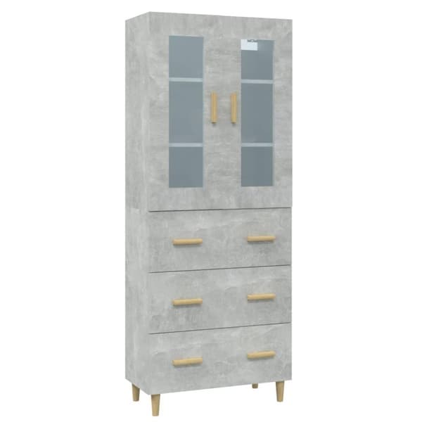 vidaXL højskab 69,5x34x180 cm konstrueret træ betongrå